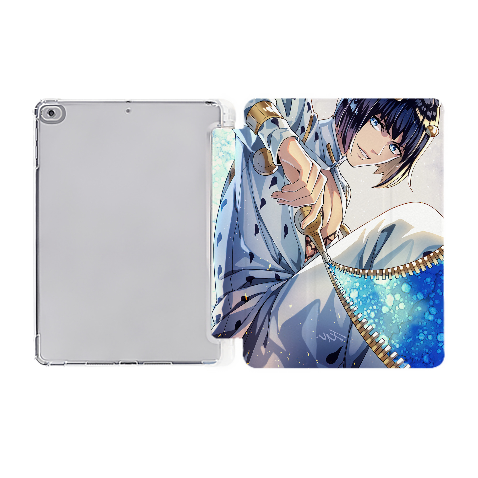 （画像用） ジョジョの奇妙な冒険 JoJo's Bizarre Adventure IPad ケース ペン収納付き 三つ折りスタンド PUレザー×シリコン 対応機種9.5/10.5/10.9インチ